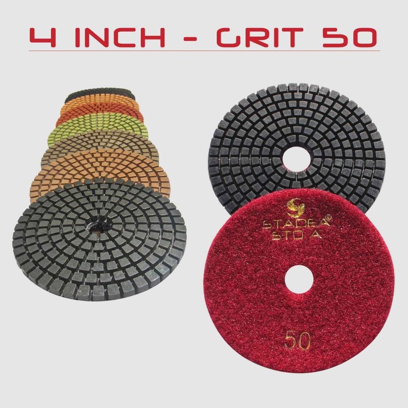 STADEA Premium Grade Wet 4" Diamond Polishing Pads Set +