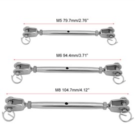Qiilu Frame Turnbuckle Jaw Turnbuckle Jaw Bolt Stainless Steel Body Jaw Turnbuckle (M5)