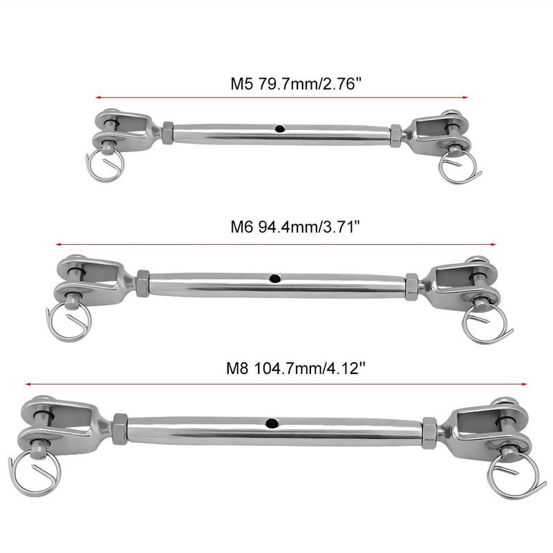 Qiilu Frame Turnbuckle Jaw Turnbuckle Jaw Bolt Stainless Steel Body