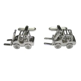 Kiola Designs Silver Toned Industrial Warehouse Forklift Cufflinks