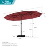 PHI VILLA 15ft Large Patio Umbrella with Base, Double-sided Outdoor