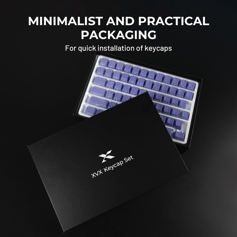 HITIME XVX Shine Through Keycaps w/IMD Tech, Custom Topographic Keycaps