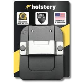 Holstery TapeMaster PRO | Clip-On Tape Measure Holder - Low-Profile Measuring Tape Holster for Your Belt, Tool Bags, Pockets, or Pants - All Metal, Black