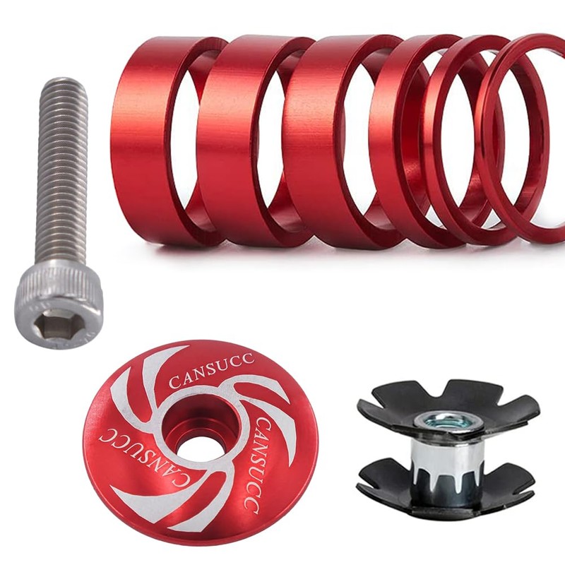 Saipor 9PCS Bicycle Headset Spacer Kit with Stem Top Cap,