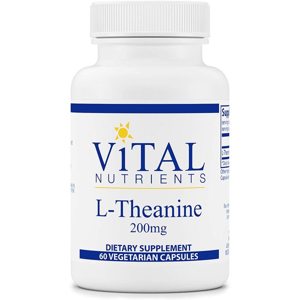 Vital Nutrients - L-Theanine - Supports Normal Stress Levels, Anxiety Relief - 60 Vegetarian Capsules per Bottle - 200 mg