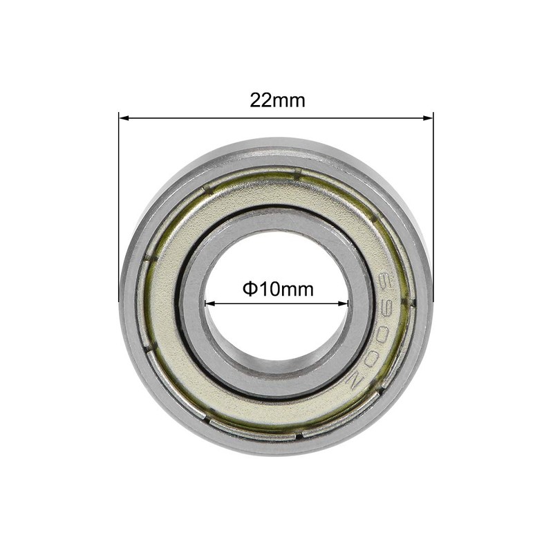sourcing map Deep Groove Ball Bearings Z2 10mm x 22mm