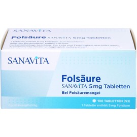 FOLSÄURE Sanavita 5 mg Tablets Pack of 100