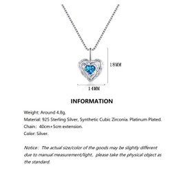 Bellitia Jewelry Heart, Collarbone Chain, Blue Zirconia, Necklace, Niche, Fashion, INS, Individuality, Sterling Silver, Hypoallergenic, Gift, Men's, Women's Accessories, Cubic Zirconia