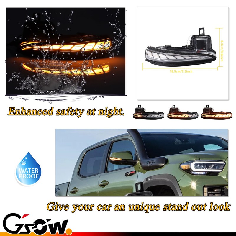 GSOWO LED Side Mirrors Sequential Dynamic Turn Signal Lights Indicator