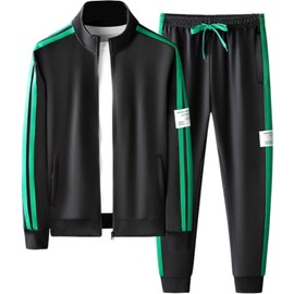 SECOND ROOTS Men's Set Up Jersey, Top & Bottom, Tourline, Logo, Room Wear, Active Training Wear, Black