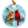 Bolla Glass Art - Cardinal Ornament, Fused Glass, 3 in