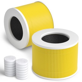 Core Mini Pet Care Replacement Filter Compatible with LEVOIT Core Mini P Air Purifier, 3-in-1 High-Efficiency H13 Activated Carbon Filter, Replace Part #Core Mini-RF, 2 Filter & 14 Fragrance Sponge