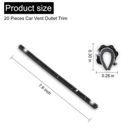 SINGARO 10 Pieces Car Air Conditioner Bling Air Outlet Decorative Strips, Shiny Rhinestone Bendable Decorative Strips, Universal for Most Air Outlets, Car Interior Accessories(Black)