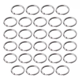 100 Pieces Round Key Rings, 20mm Metal Plated Split Rings Round Flat Key Chain Connector for Keys Organization DIY Craft Making