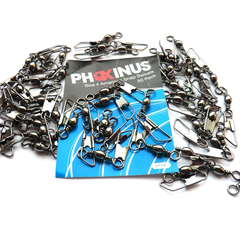 Phoxinus Black, American Snap Swivels Suitable for Carp, Pike and