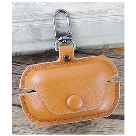 GIOPUEY Case Compatible with Technics EAH-AZ80/AZ60, PU Leather Protective Case with Keychain Hook, Case Cover for Boys Girls Men Women - Yellow