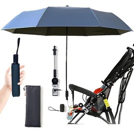 Nakazawa Pram Umbrella,Pram Parasol uv Protection, with Umbrella Clip Fixing Device, UPF 90+ UV Protect Pushchair Sun Parasol (Dark Blue)