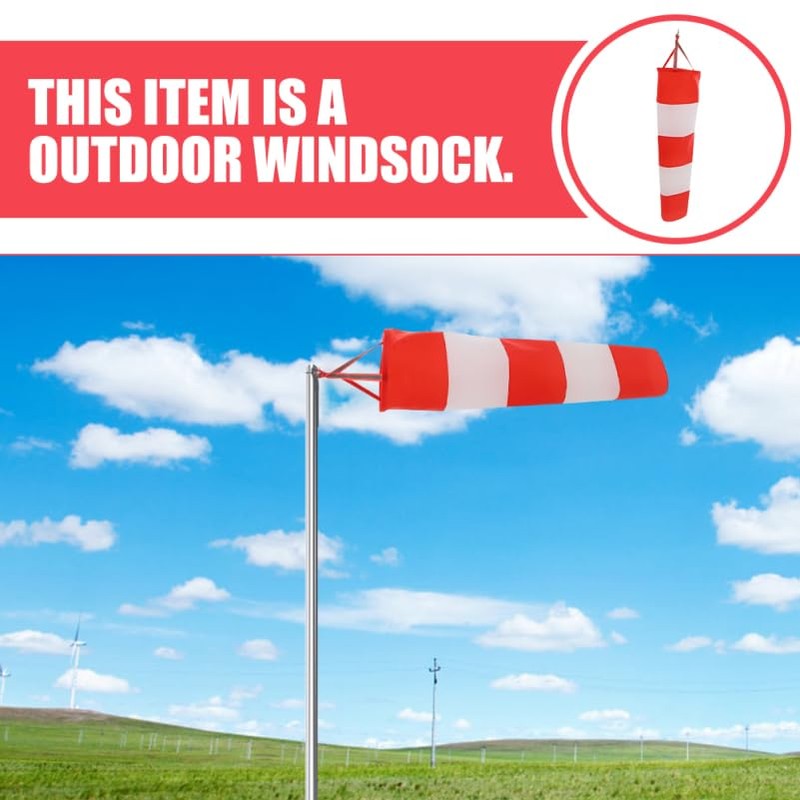Yardwe Windsock 60cm Airport Windsock Rip-stop Wind Direction Measurement Sock