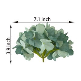 ARTIFIPLANT 7.1''Fall Blue Hydrangea Artificial Flowers,10Pcs Artificial Silk Hydrangea Heads,81 Petals Faux Hydrangea Flowers Heads with Stems for Home Wedding Baby Shower Decor(Fall Blue)