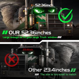 Vanesa 52.36 * 7.56 Inch Led Eyes for Truck and Car Windshield, Devil Eyes Light for Windshield, Flexible Led Demon Eyes for Semi Truck