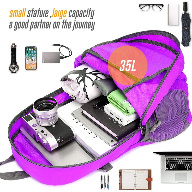 Dveda - Mochila ligera plegable de 35 l, impermeable, duradera,