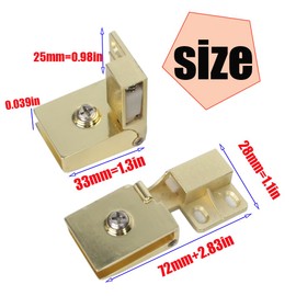 TEYOUQU 2pieces Golden Glass Door Hinges Cabinet Glass Door Hinges The Gold Hinge can be Clipped 3-5mm /0.12 * 0.2IN Thick Glass Suitable for Small bookcases, Storage cabinets, cabinets