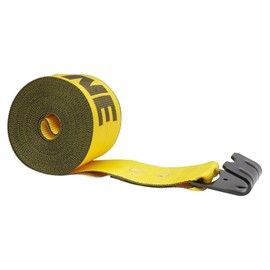 Mytee Products Kinedyne Winch Straps 4" x 27' Gold Heavy Duty Tie Down w/Flat Hooks WLL# 5400 lbs | 4 Inch Cargo Control for Flatbed Truck Utility Trailer (1 Pack)