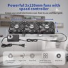 KEYFANCLUB 3X 120mm 12V Computer Fan with DC to AC