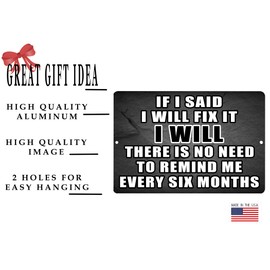 Rogue River Tactical Funny Sarcastic Metal Tin Sign Wall Decor Man Cave Bar Office Garage Shop Fix It I Will Home Decor Room