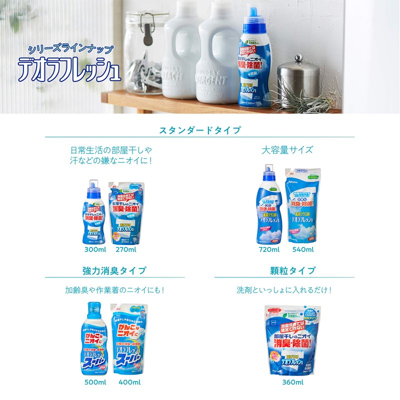 ニトムズ デオラフレッシュ お徳用60回 部屋干しのニオイ・消臭・除菌 天然成分 顆粒タイプ 360g N2050