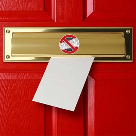 No Flyers Sticker to Stop Junk Mail for Apartments, Condos, Community Mailboxes and Mail Slots (2" Small Sticker)