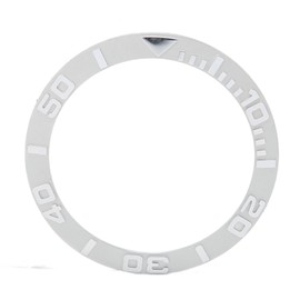 Watch Bezel Insert 38mm Ceramic Embossed Digit Watch Bezel Ring Replacement Accessory Parts for Repairer Silver