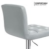 MoNiBloom Silver Barstool Set of 2, PU Leather Modern Seat