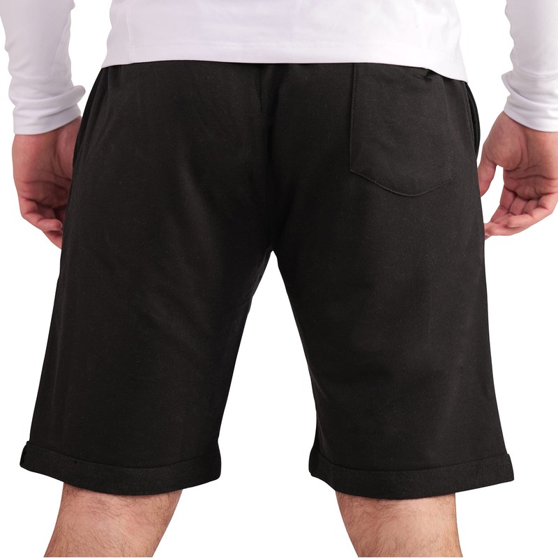 Gennadi Hoppe Men's Shorts Cotton Summer Shorty, Black (Black)