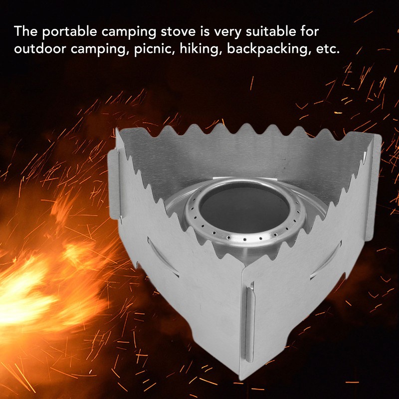 Outdoor Portable Camping Stove Stainless Steel Mini Backpacking Stove for