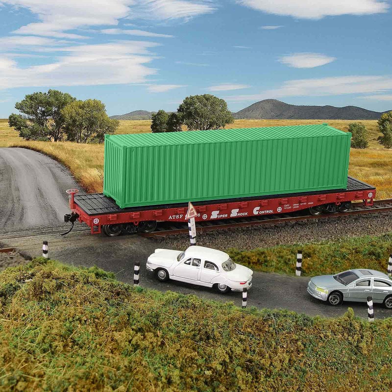 Evemodel 3pcs HO Scale 40ft 1:87 Green Shipping Container Undecorated