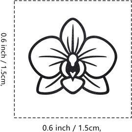 Orchid Flower Rubber Stamp, 3/5 Inch Small Mini Stamp for Scrapbooking Card Making Planner