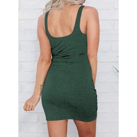 Acelitt Green Dress for Women 2025 Summer Sleeveless Wrap Dresses Beach Bodycon Sundress Green XL