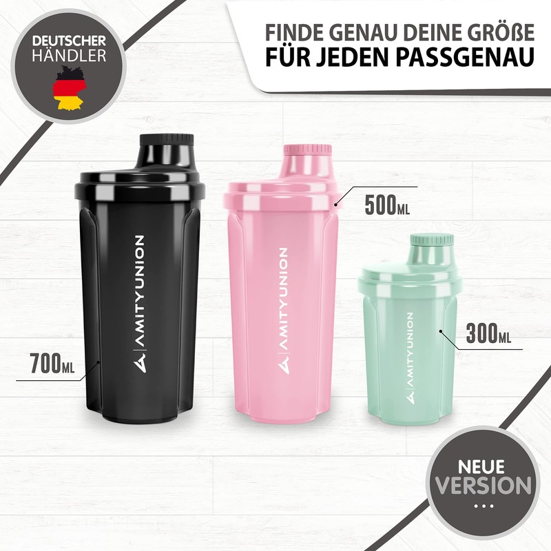 Original protein shaker deluxe 500 ml, leak-proof, BPA-free, fitness mixer with
