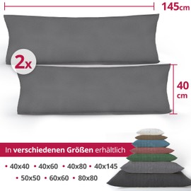 Greenline Premium Jersey Pillow Case Made of 100% Cotton Cream Champagne Double Pack (2X) Side Sleeper Pillow Cover 40 x 145 cm Cushion Cover Pillowcases