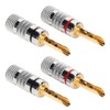 2 Pairs BFA Banana Plug 4mm Gold Plated Brass Serrated