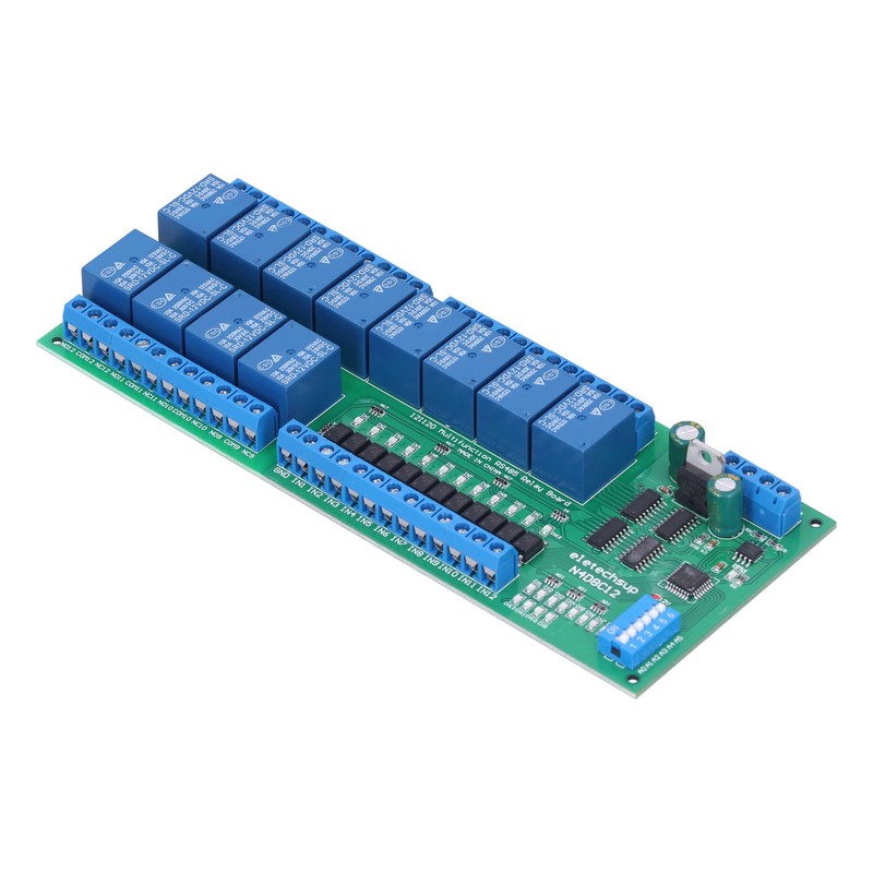 Relay Module RS485 Isolated 12‑in 12‑out RTU protocol DIN35 PLC