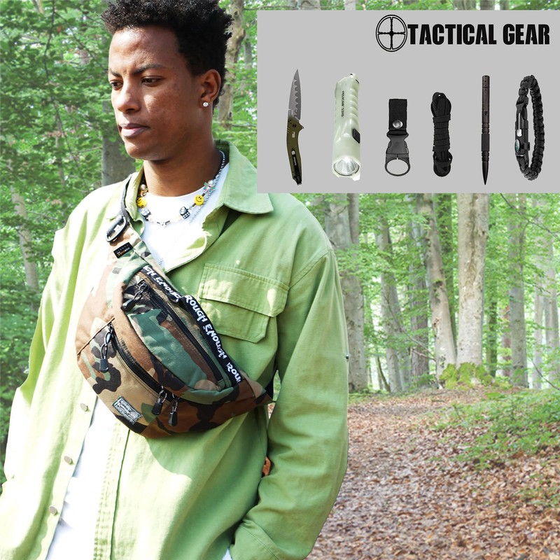 Rough Enough - Riñonera cruzada para hombre con cintura para