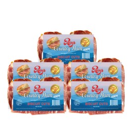 Rays Country Ham Biscuit Cuts | 2.5 lb. / 5-8 oz. Packs | Premium perfectly portioned 2 Oz. slices for Biscuits, Breakfast, and Gourmet Recipes | The Real Thing - Blue Ridge Mountain Cured