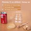 15OZ Honey Pot with Dipper and Lid, Glass Honey Jar