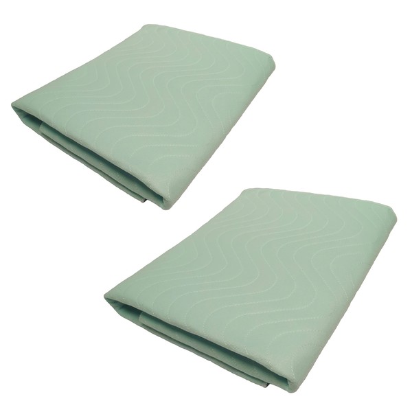 Pack of 2 Mattress Toppers (75 x 100 cm), Incontinence Pad, Waterproof, Washable, Absorbent Fleece, Incontinence Pad, Mint