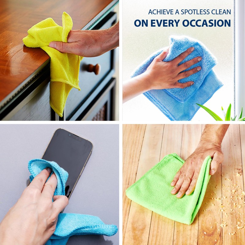 SparkleZen Microfiber Cleaning Cloth - 10 Pack Ultra Absorbent 40