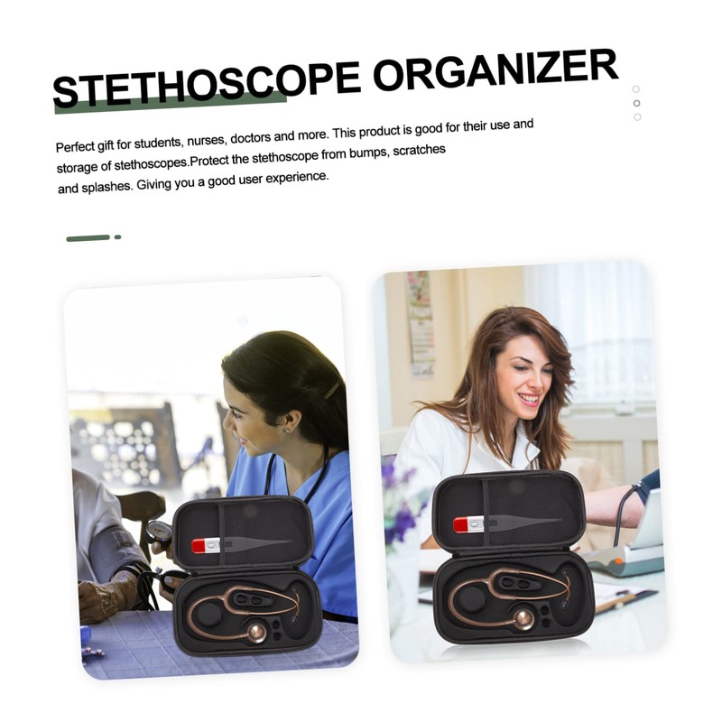 SHOWERORO 1Pc Portable Hard Stethoscope Bag Travel Pouch with Mesh