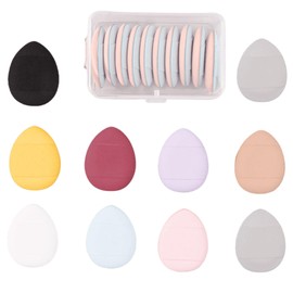 SEILANC Makeup Powder Puffs, Mini Wet and Dry Foundation Sponges, 10-Pack with Storage Case (Grey)