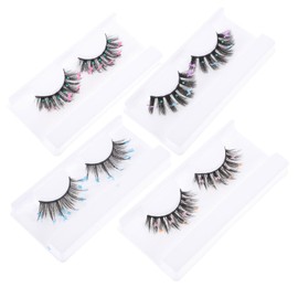 FOMIYES 4pairs Butterflies Glitter Eyelashes Long Dramatic False Lashes Lash Clusters for Cosplay